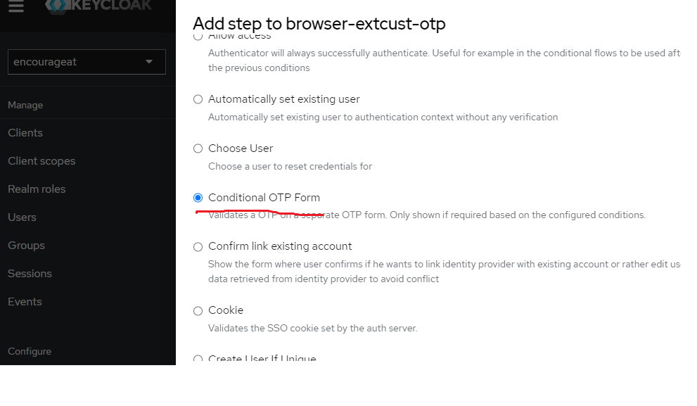 Conditional OTP